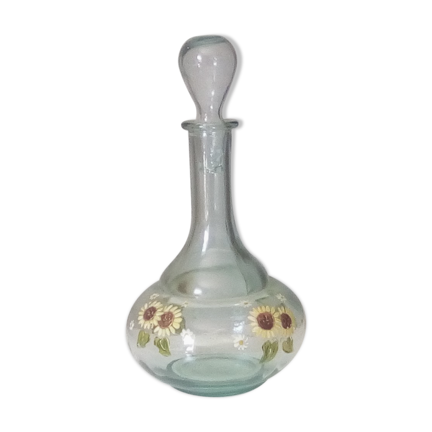 Old carafe bluish glass