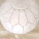 Pouf marocain en cuir Blanc