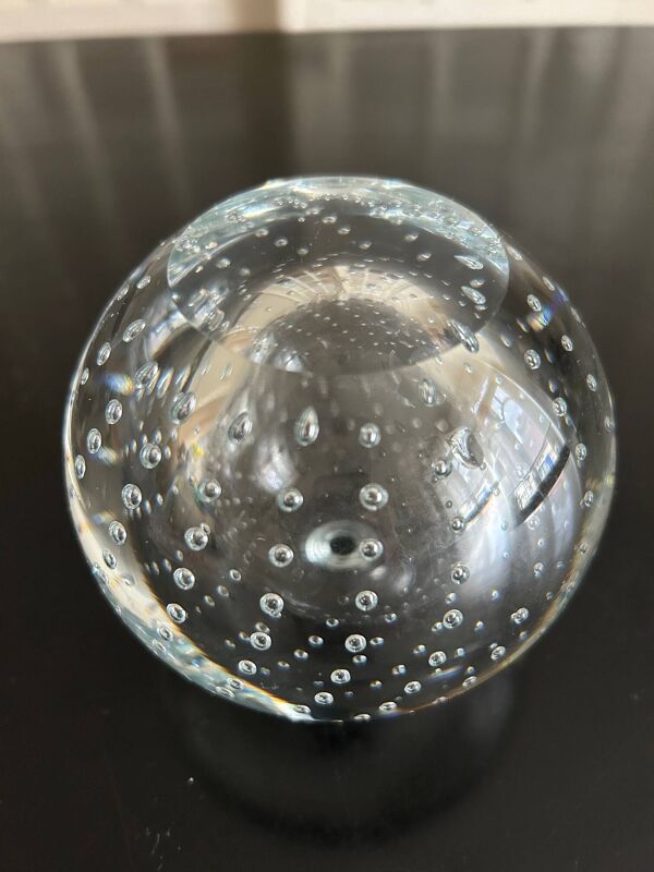 Soliflore en cristal bullé