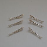 6 silver plated basset knife holders