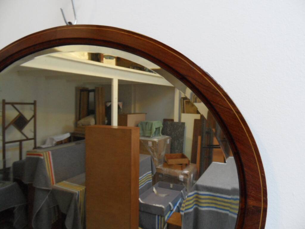 Antique mahogany oval mirror