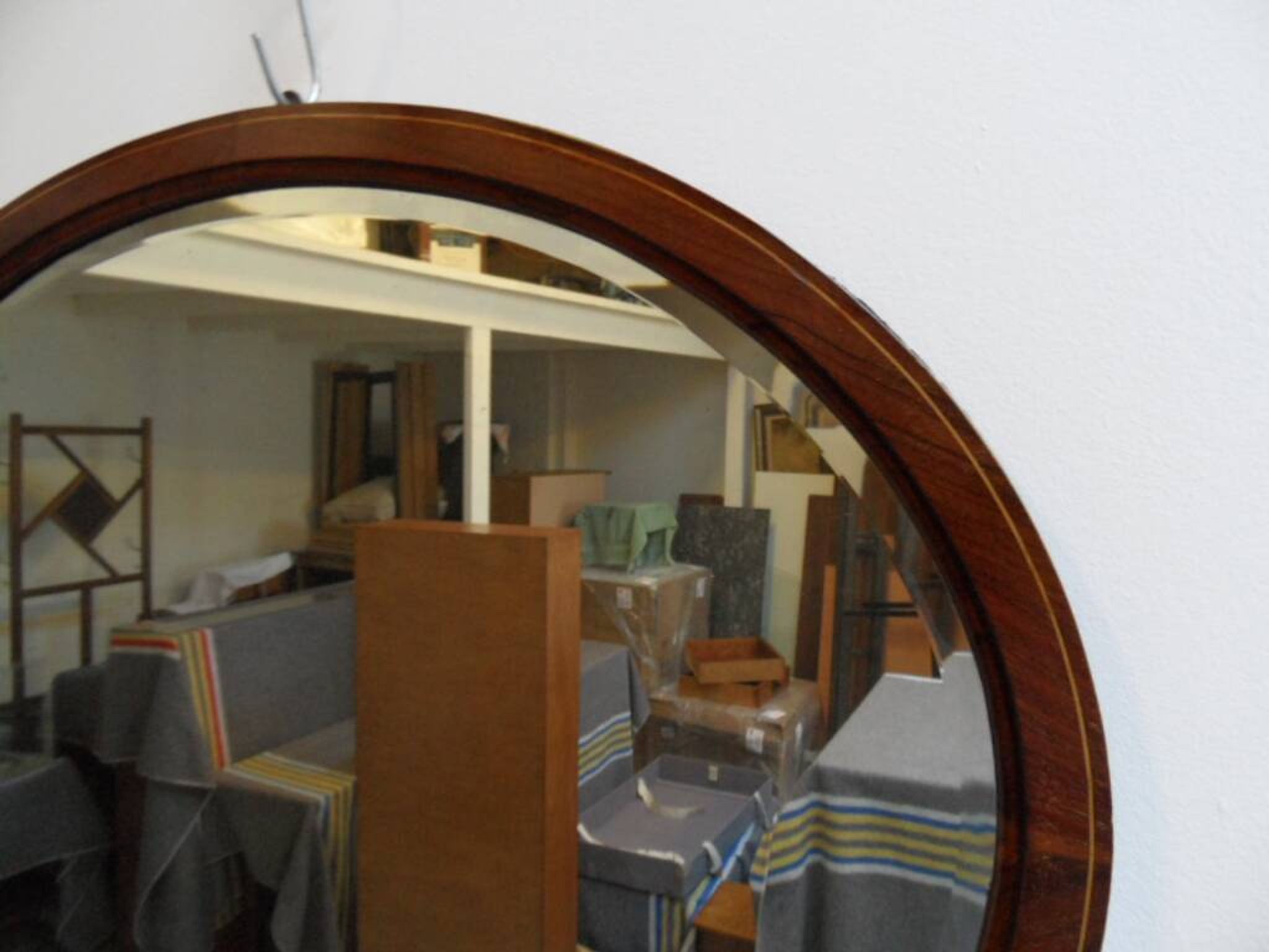 Antique mahogany oval mirror
