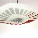 Mid-Century Czech Glass Pendant Lamps with Colorful Decor, 1970s, Set of 6