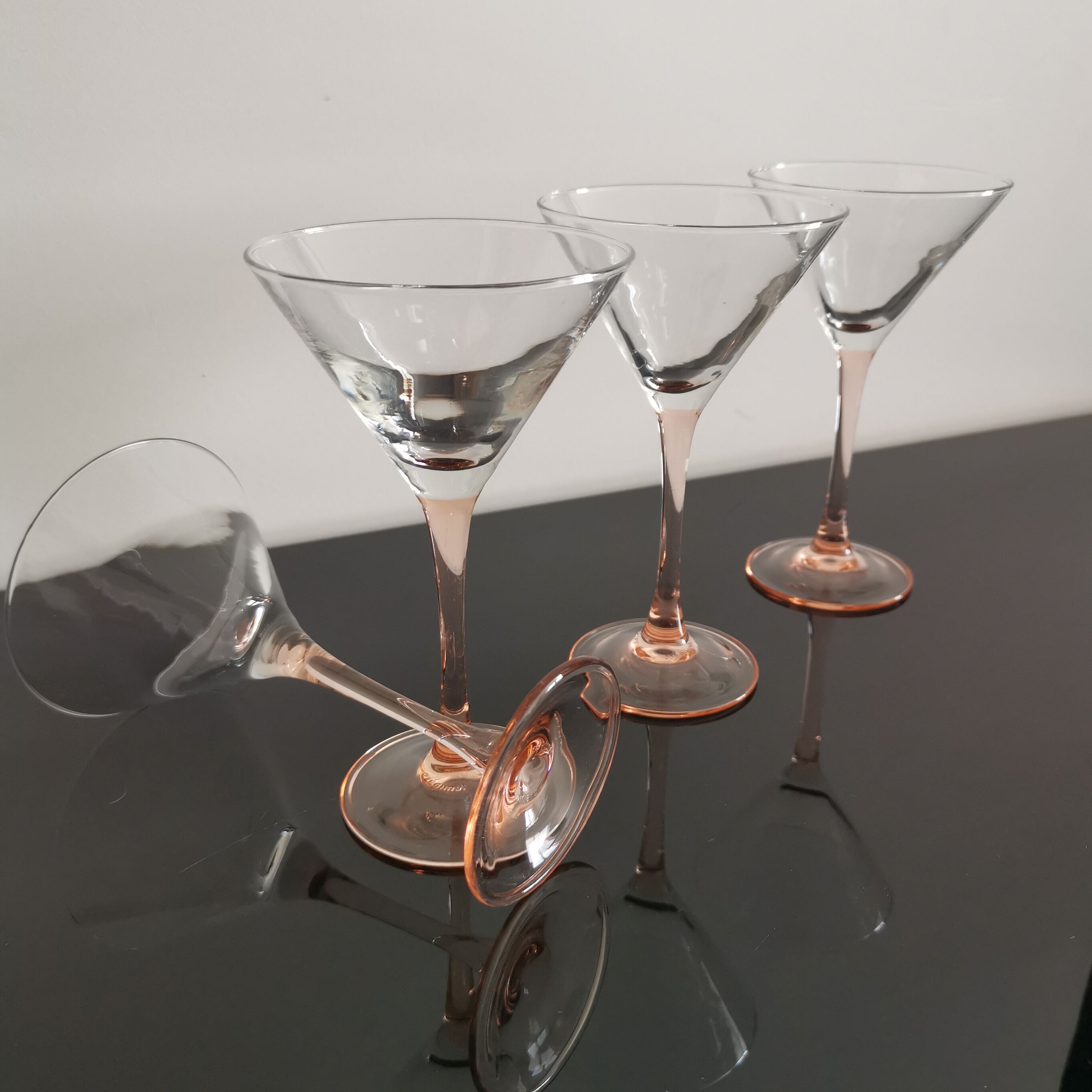 4 verres à cocktail Luminarc pieds rose