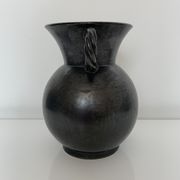 Vase with handles black yellow vintage