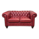 Chesterfield 2-seater leather sofa, modern production from the 2000s.