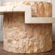 Magnussen Ponte, 1980 brutalist fossil stone coffee table
