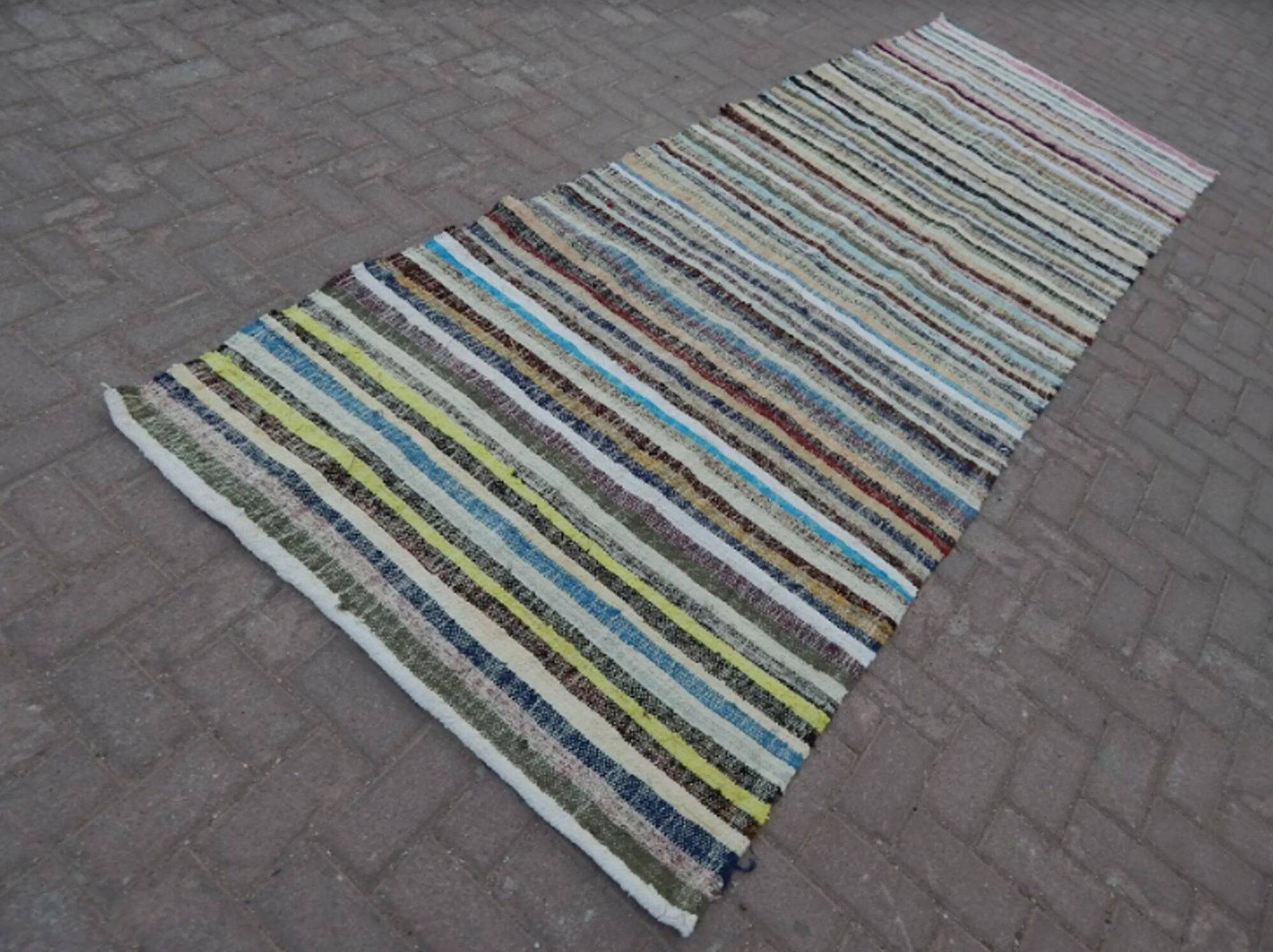 Vintage Turkish hallway rug 120x321 cm