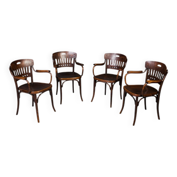 Set of 4 Thonet Chairs designed by Jacob & Josef Kohn, Model No. 380, 1930s