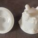 Bonbonnière or sugar bowl in white opaline portieux table art.
