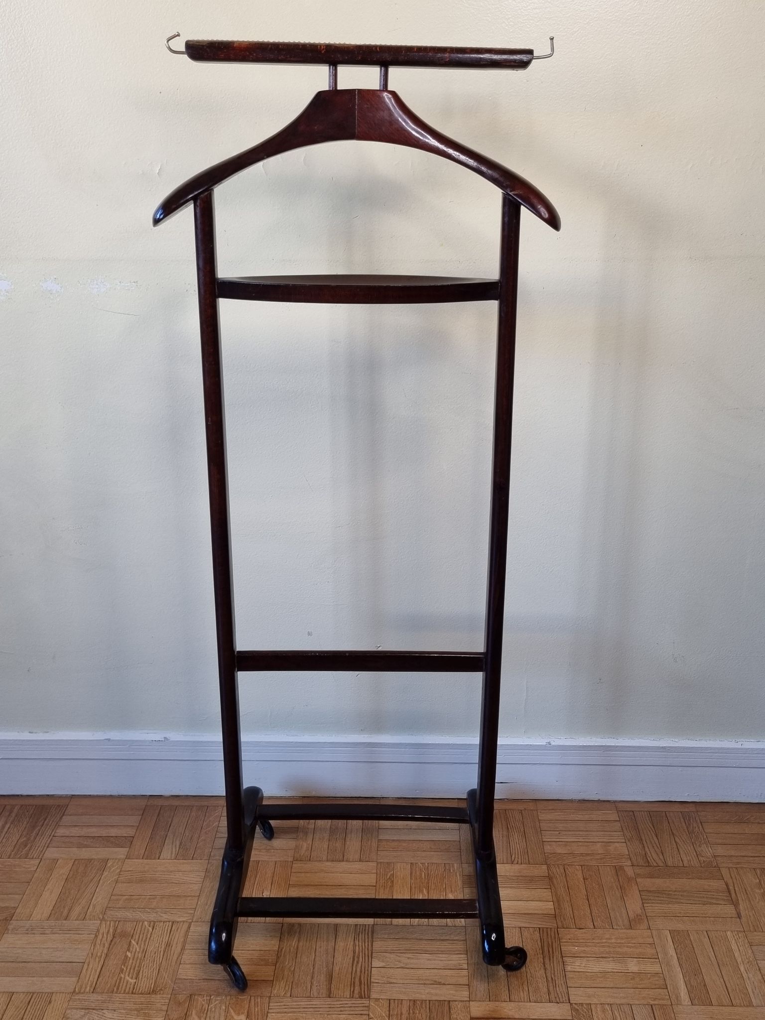 Varnished wood night valet, vintage, 50s-60s