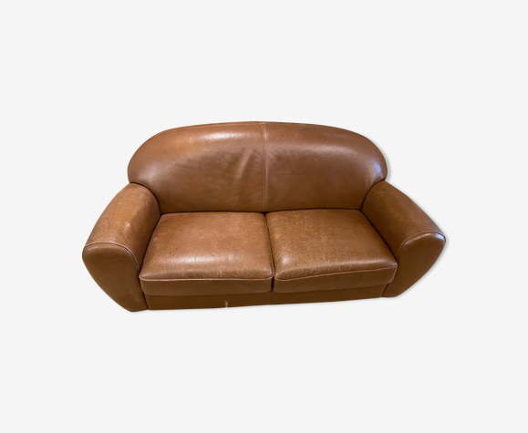 Sofa club light brown leather Steiner