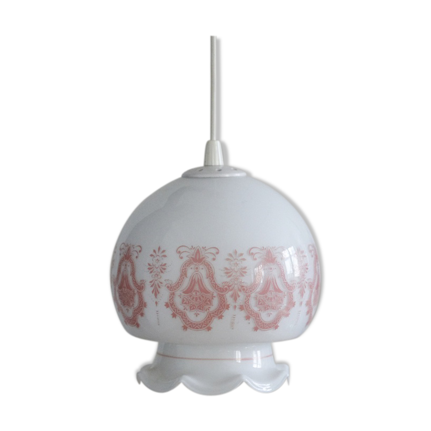 SUSPENSION VERRE WITH ROSE MOTIFS