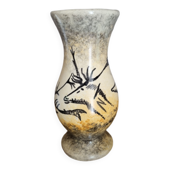 Vase en céramique Lascaux signée André Quiron