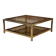 Hollywood Regency coffee table in smoked glass with mirrored framing from the 1970s.