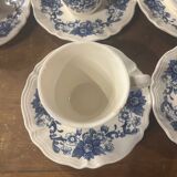 Set of 14 Sarreguemines cups and saucers