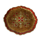 Round wooden florentine tray, vintage from the 1960s