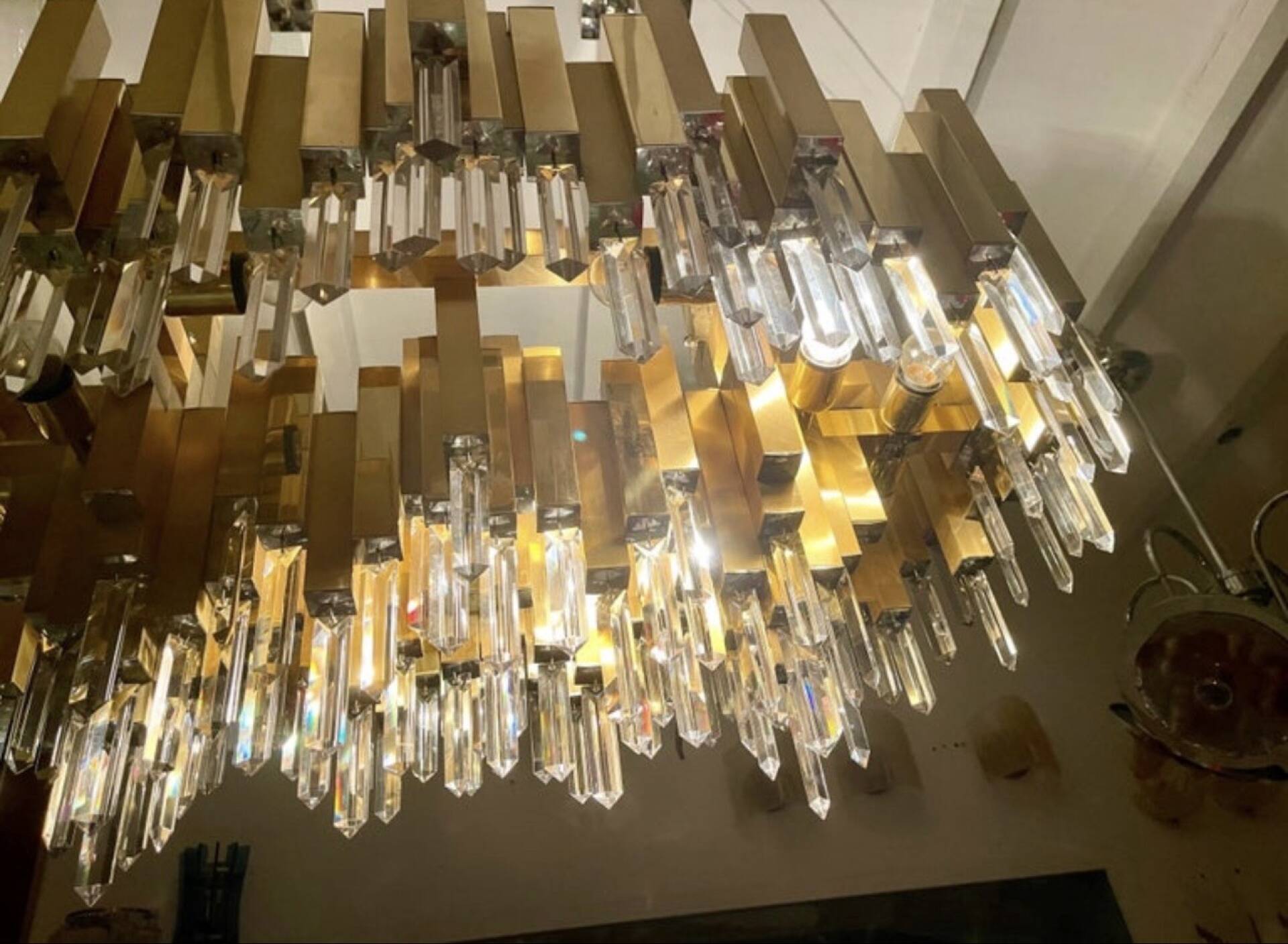 Bd Lumica chandelier in brass, 12 lamps, unique model.