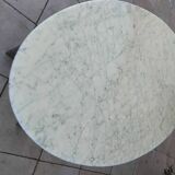 Carrara marble and chrome dining table, vintage Italy, 70s style