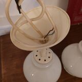 Duo white opaline pendant light