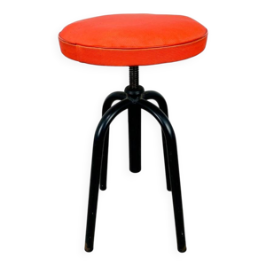 tabouret à vis vintage - cuir