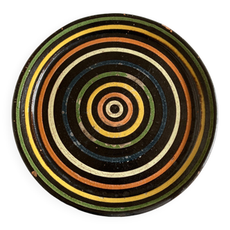 XXL empty target pocket dish in glazed earthenware from Marnaz 1950