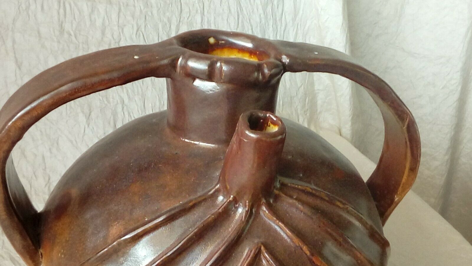 Jar buire in terracotta varnished auvergne late 19th