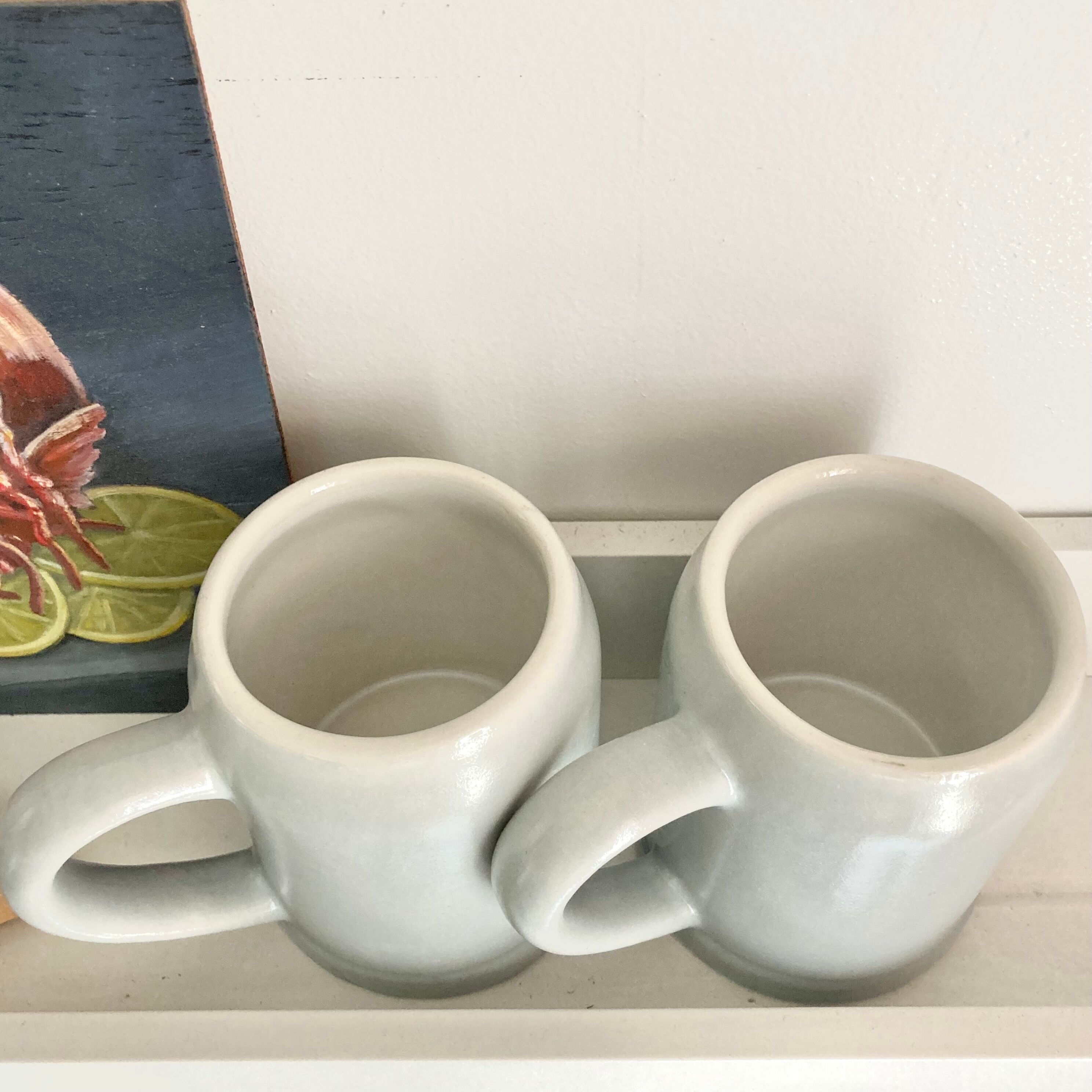 Pair of stoneware mugs