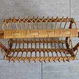 Rattan magazine holder bamboo 70s