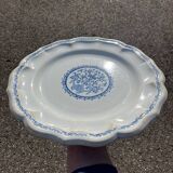 Ancien plat en faience de Gien décor bleu