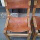 Serie de 4 chaises orme et cuir, maison regain