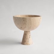 XL travertine pedestal bowl