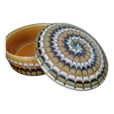 Art Deco ceramic jewelry box with spiral pattern