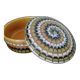Art Deco ceramic jewelry box with spiral pattern