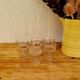 Set of 5 vintage white and gold granite glasses