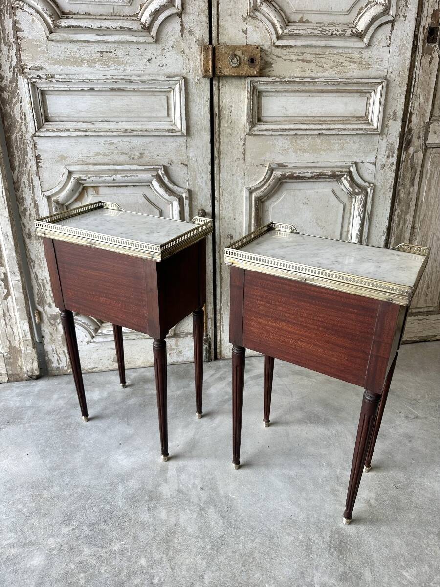 Pair of Louis XVI style bedside tables