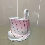 Vintage porcelain swan pot cache