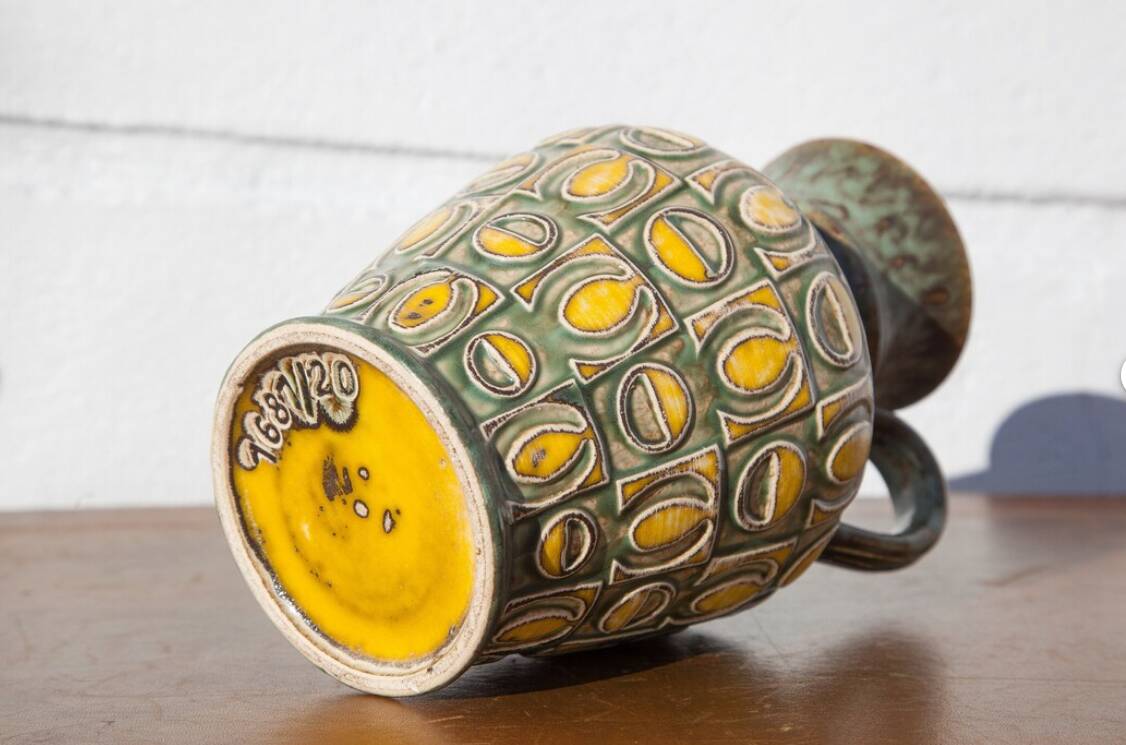 West Germany Uebelacker vase 1681/20, German ceramic vase, flower pot, pottery, decoration