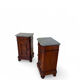 A pair of antique walnut bedside tables from the 1890s.