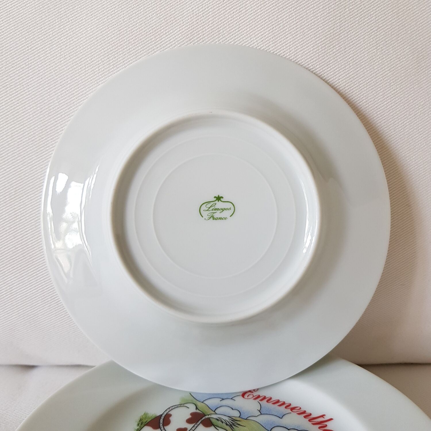 Lot de 6 assiettes de fromages en porcelaine de Limoges
