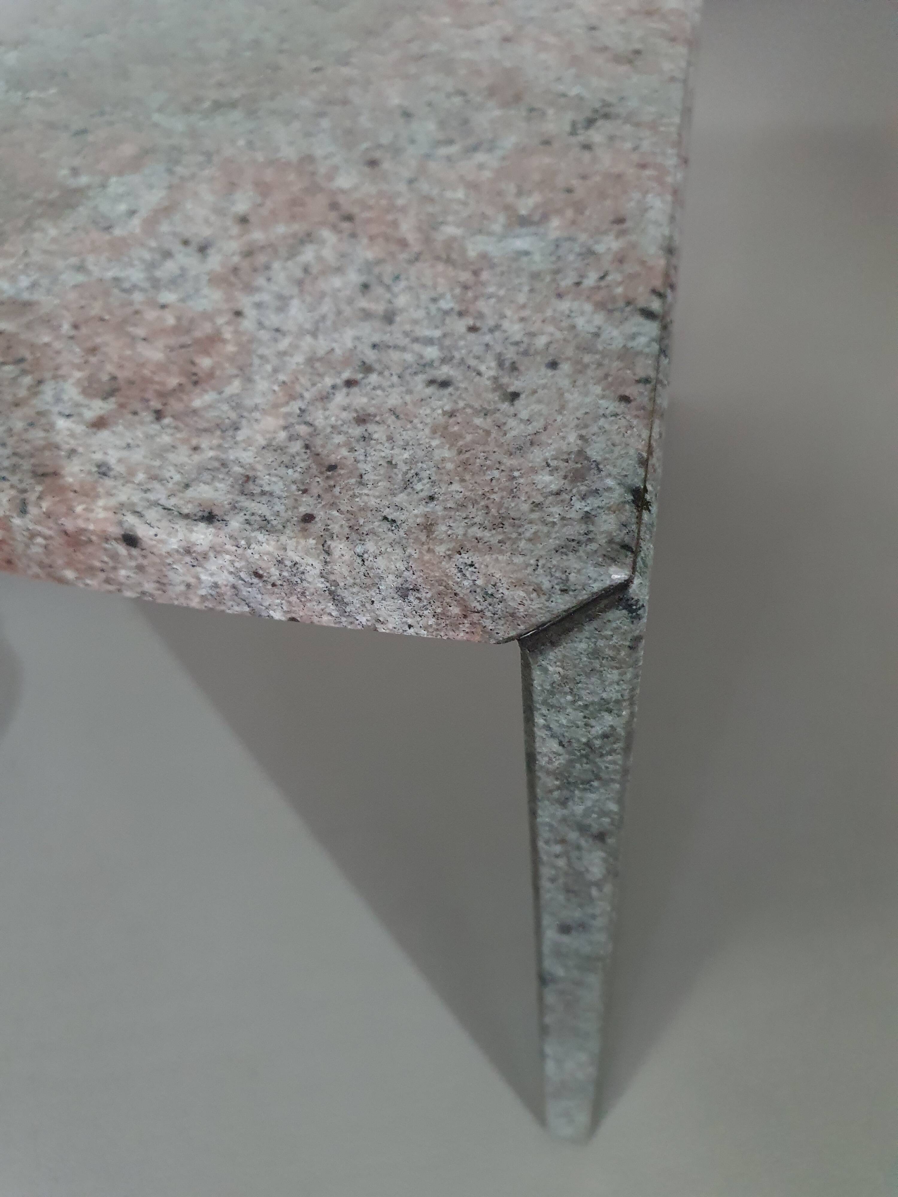 Free form granite coffee table graduated wavy front. Holland '70