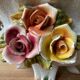 Bassano table planter, splashing flowers Italy