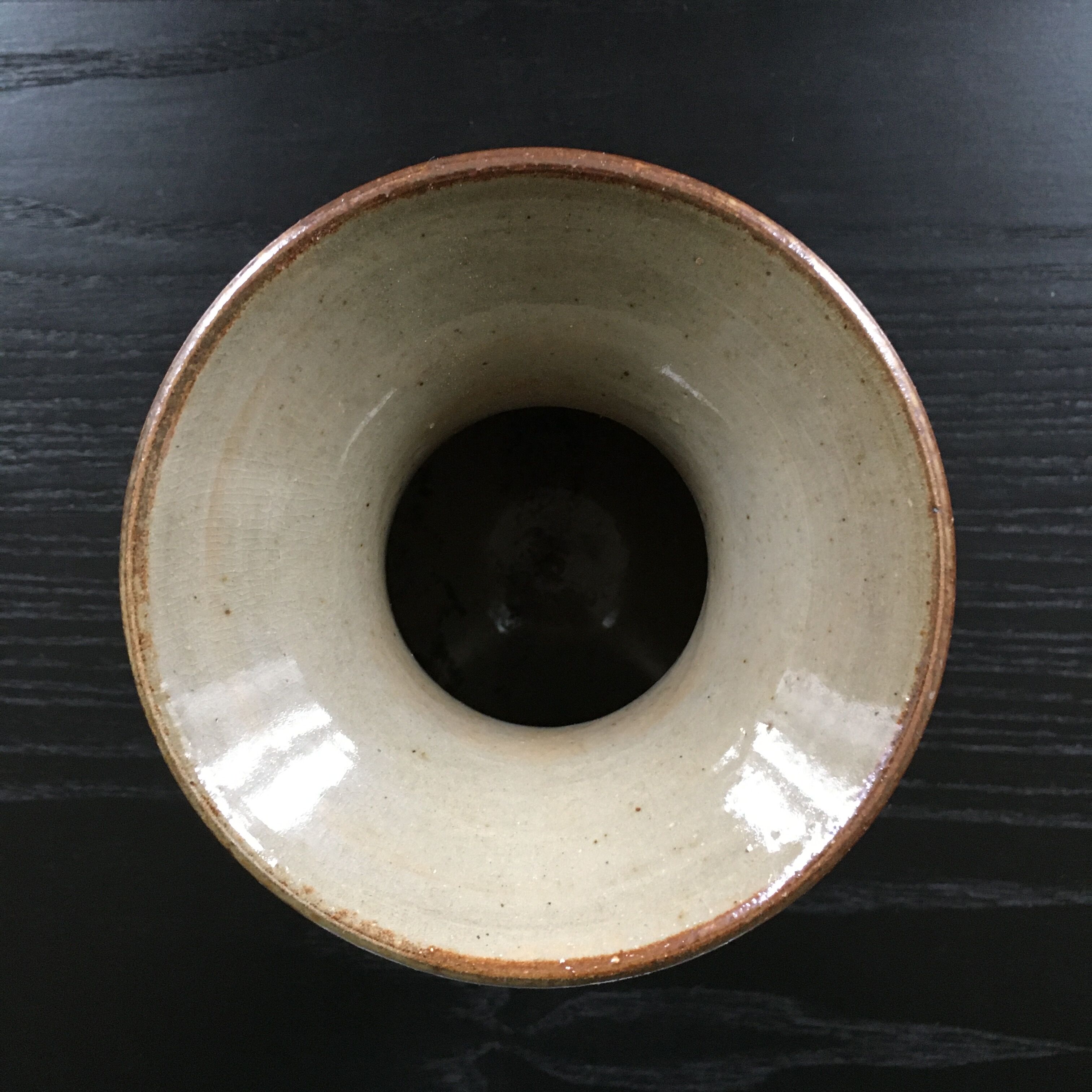 Signed vase in polished stoneware