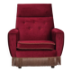 1970s, Danish highback armchair, original condition, red furniture velour.