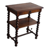 Table d’appoint ancienne aux pieds boules torsadés