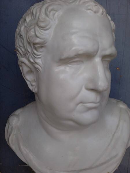 Vitellius plaster bust 60cm th mid 20th century
