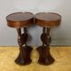 Mahogany bedside table with swan neck.