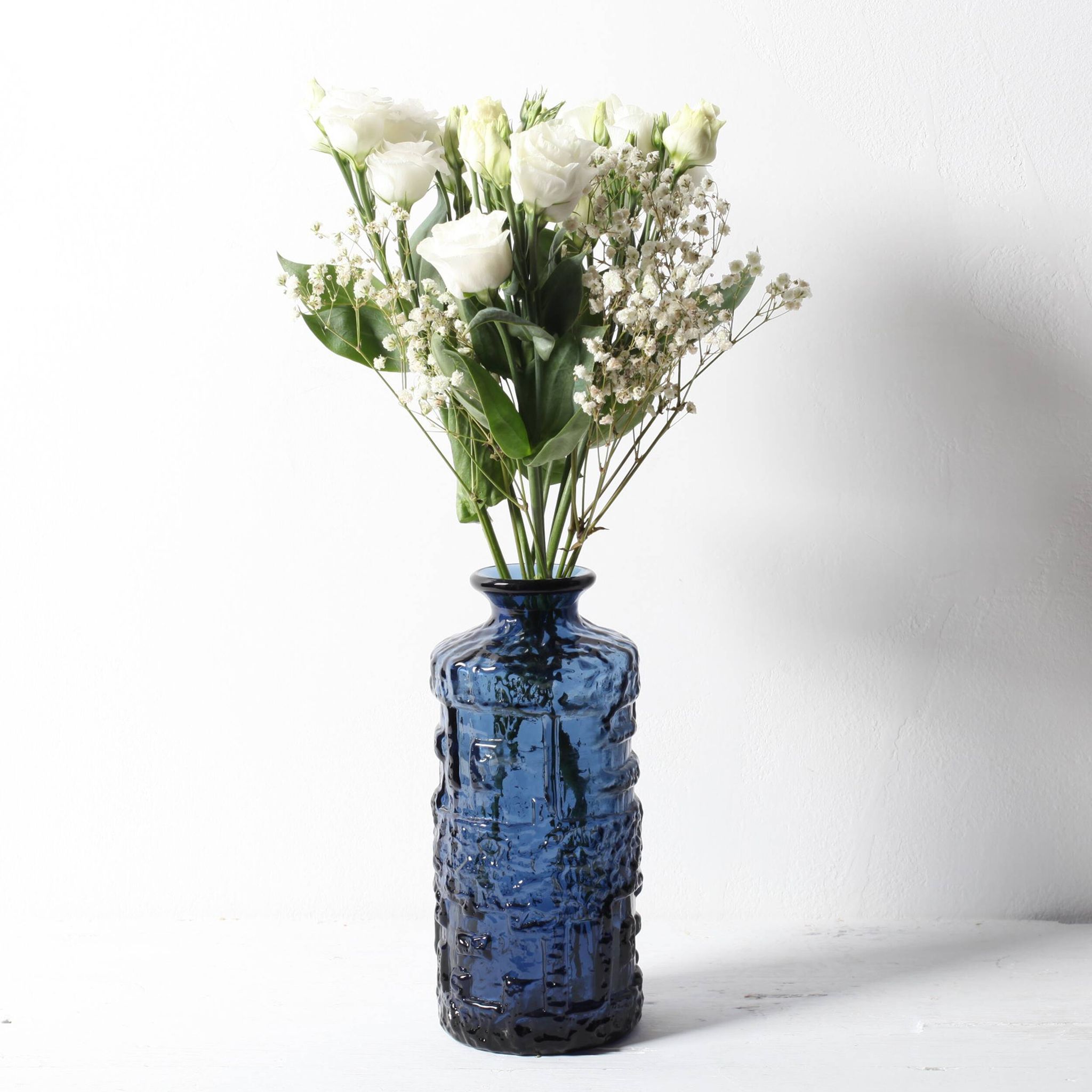 Cobalt Blue Glass Vase: Mid-Century Modern Swedish Design / 1970s