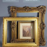 19th century frame gilded stucco wood, beaded interior edges, 47x39 cm, leaf 41.8x32.7 cm SB