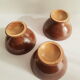 Set of 3 vintage ceramic arts brown piedouche bowls